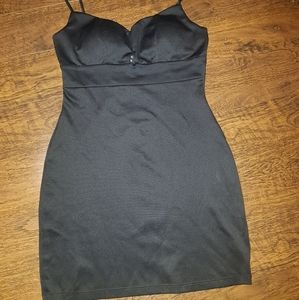 Mini black silky dress